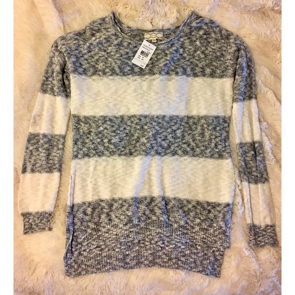 Nordstrom Navy & White Striped Sweater